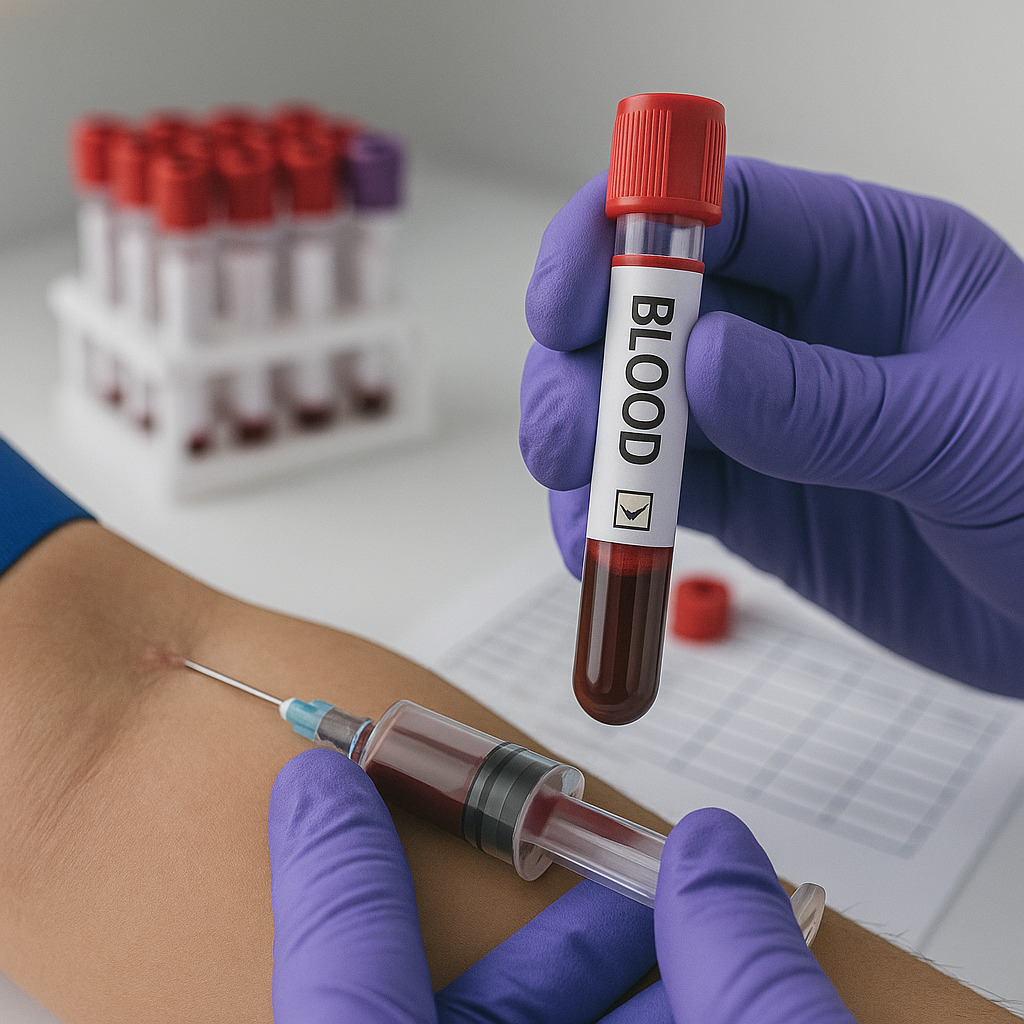 Blood collection and testing laboratory with professional sample handling